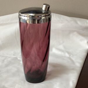 Vintage Hazel Atlas Moroccan Amethyst Swirl Style Purple Glass Shaker